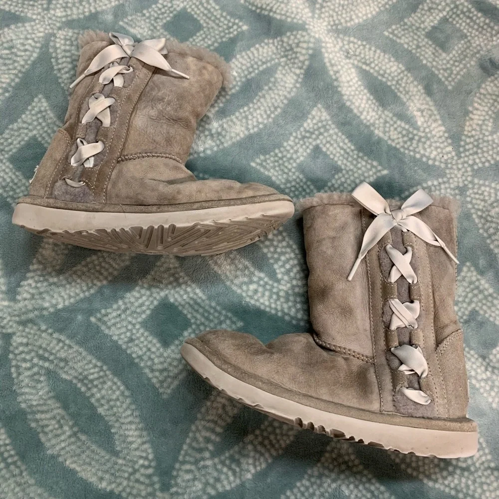 Girls UGG gray suede winter boots‎